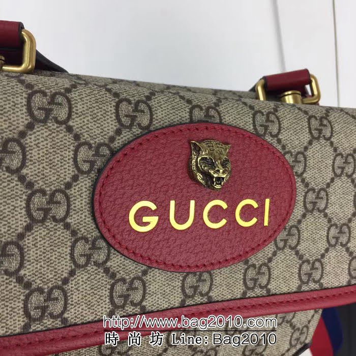 GUCCI古馳原單 新款專櫃品質高仿高仿原單貨實物實拍501050 啡pvc紅高仿郵差包 HY1208